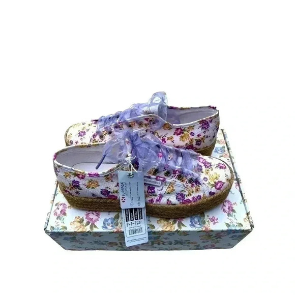 Superga x LoveShackFancy Flowers Rope Sneakers Size 41/US 11 - Picture 14 of 16